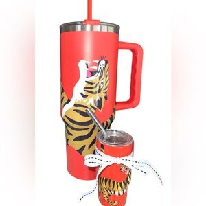 2pc Set ASHLAND 40oz Tiger Tumbler & Matching 4oz “Baby” Tumbler - NWT
